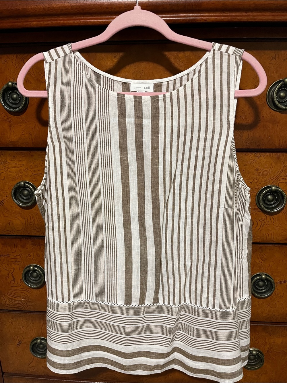 J. Jill Love Linen Striped Sleeveless Tank Top